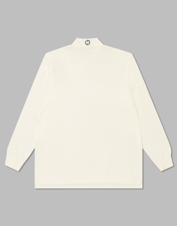 CRONOS BLACK MOCK NECK LONG SLEEVE T-SHIRT【WHITE】
