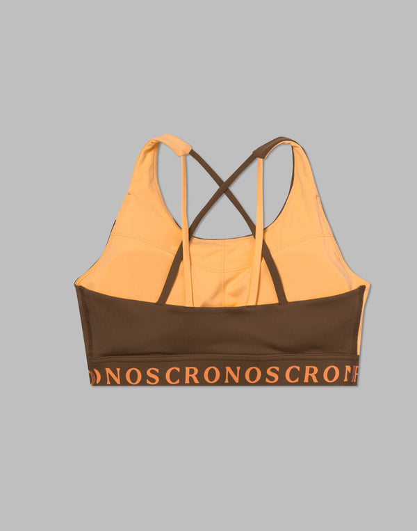 CRONOS WOMEN SWITCHED LOGO BRA [BROWN]