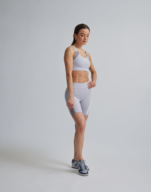 CRONOS WOMEN SPORTS MESH SHORT LEGGINGS【GRAY】