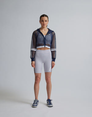 CRONOS WOMEN MESH ZIP HOODY [NAVY]