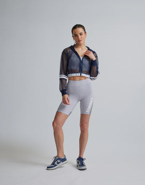 CRONOS WOMEN MESH ZIP HOODY [NAVY]