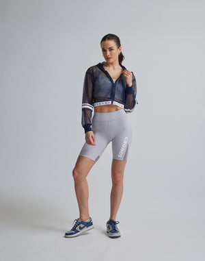 CRONOS WOMEN SPORTS MESH SHORT LEGGINGS【GRAY】