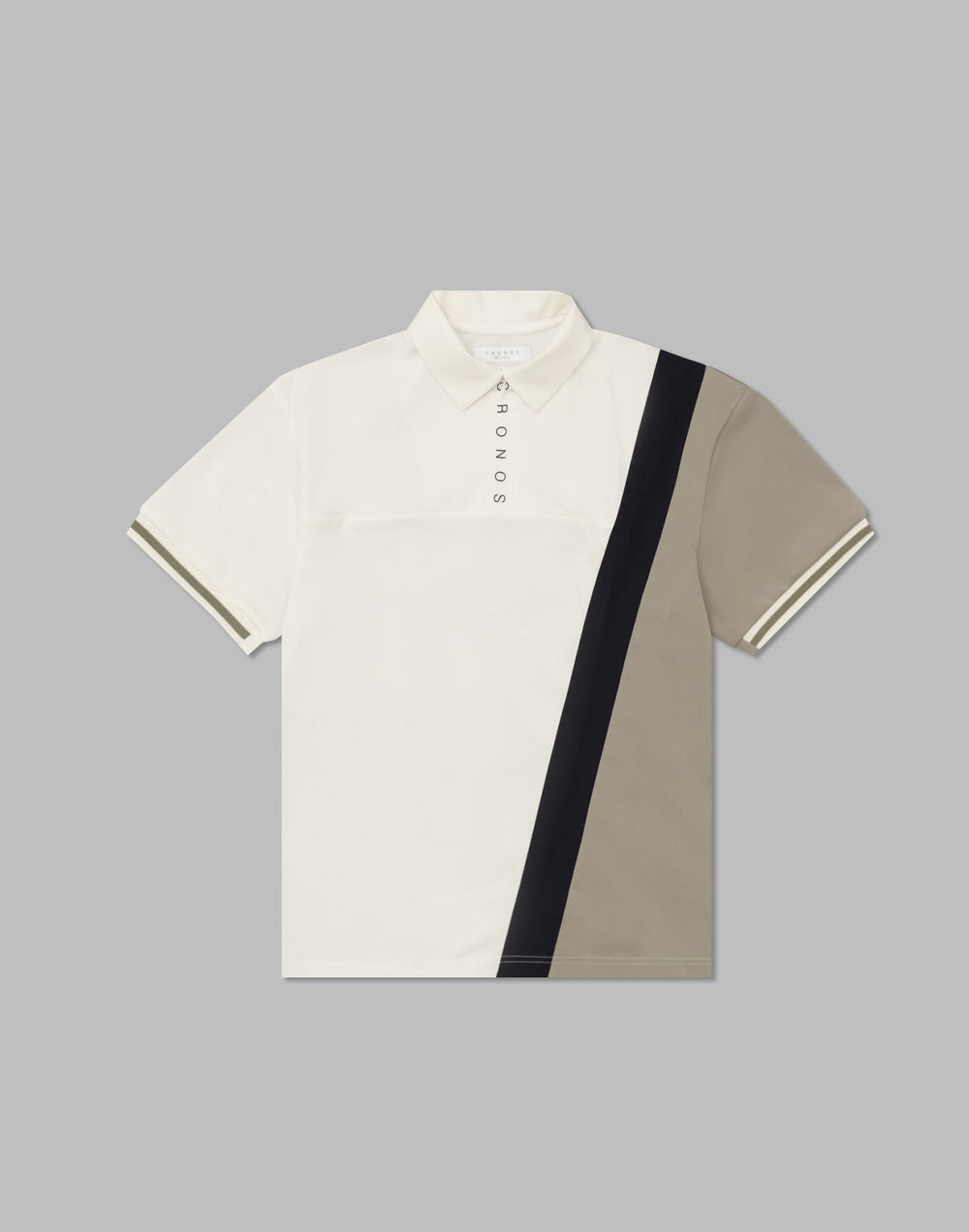 CRONOS 黑色拉鍊 POLO 衫 [白色]