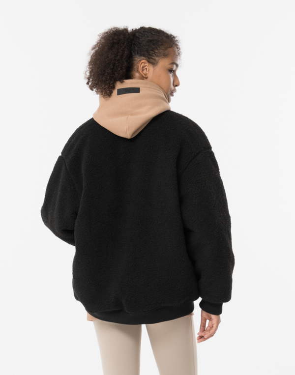 CRONOS WOMEN Oversized Boa MA-1【BLACK】