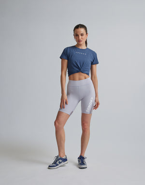 CRONOS WOMEN SPORTS MESH SHORT LEGGINGS【GRAY】