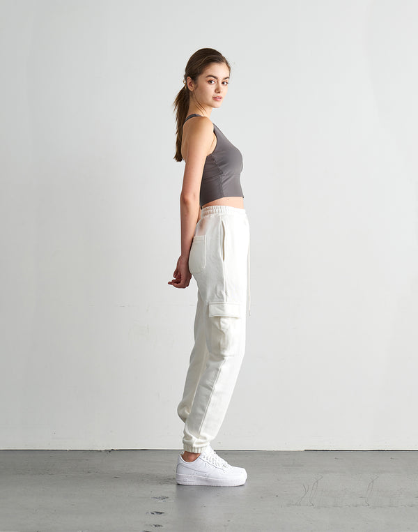 CRONOS×IRAL SWEAT CARGO PANTS【WHITE】【UNISEX ITEM】