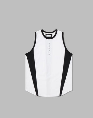 CRONOS  TRIDENT  SWITCHING  TANKTOP【WHITE】