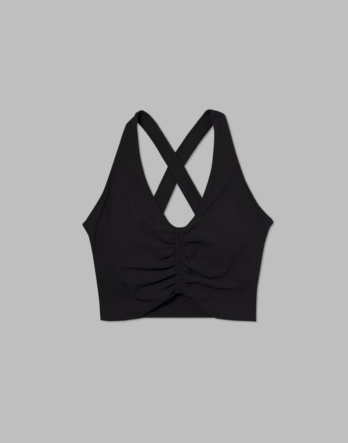 CRONOS WOMEN RIB GATHER BRA【BLACK】