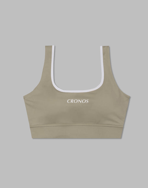 CRONOS WOMEN BACK CROSS BRA【BEIGE】