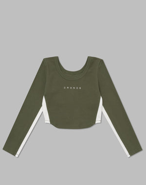 CRONOS WOMEN 2WAY LONG SLEEVE【KHAKI】