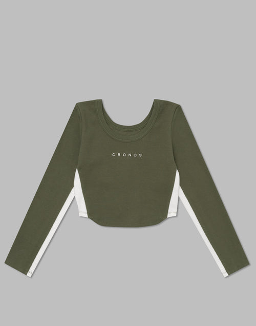 CRONOS WOMEN 2WAY LONG SLEEVE【KHAKI】