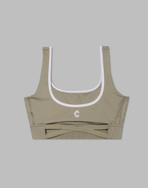 CRONOS WOMEN BACK CROSS BRA【BEIGE】