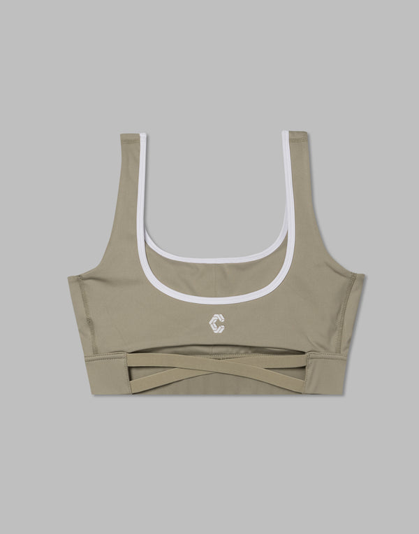 CRONOS WOMEN BACK CROSS BRA【BEIGE】