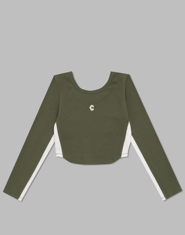 CRONOS WOMEN 2WAY LONG SLEEVE【KHAKI】