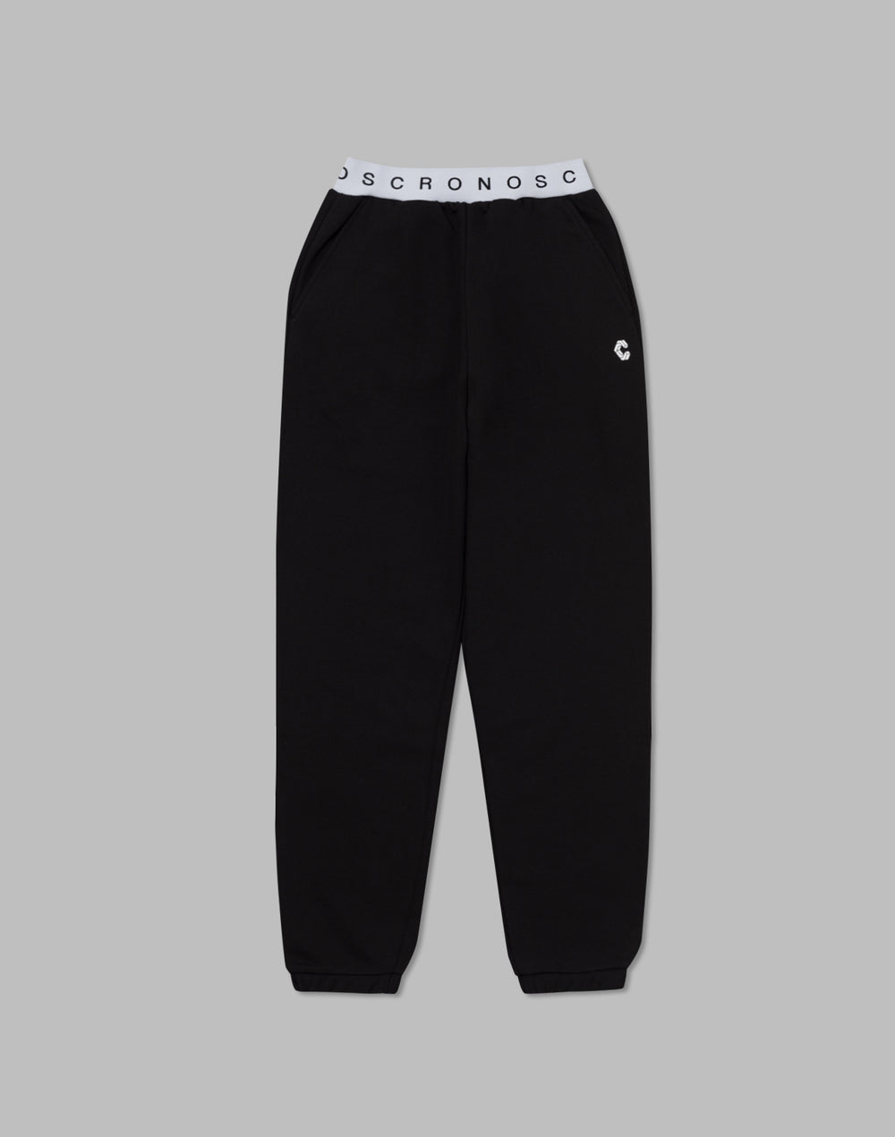 CRONOS WOMEN COLLEGE LOGO PANTS【BLACK×WHITE】