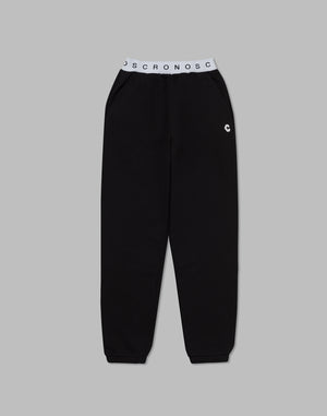 CRONOS WOMEN COLLEGE LOGO PANTS【BLACK×WHITE】