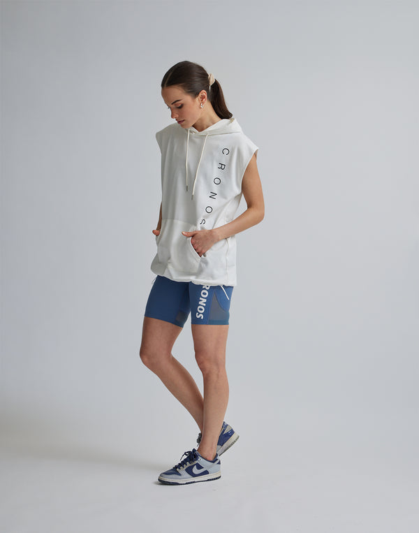 CRONOS WOMEN SPORTS MESH SHORT LEGGINGS【BLUE】