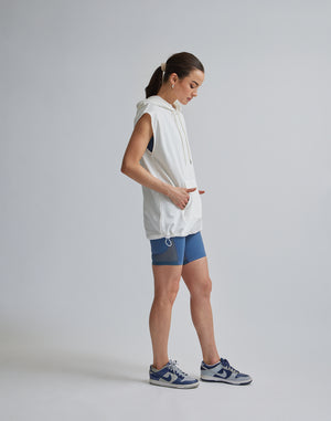 CRONOS WOMEN SLEEVELESS HOODIE【WHITE】