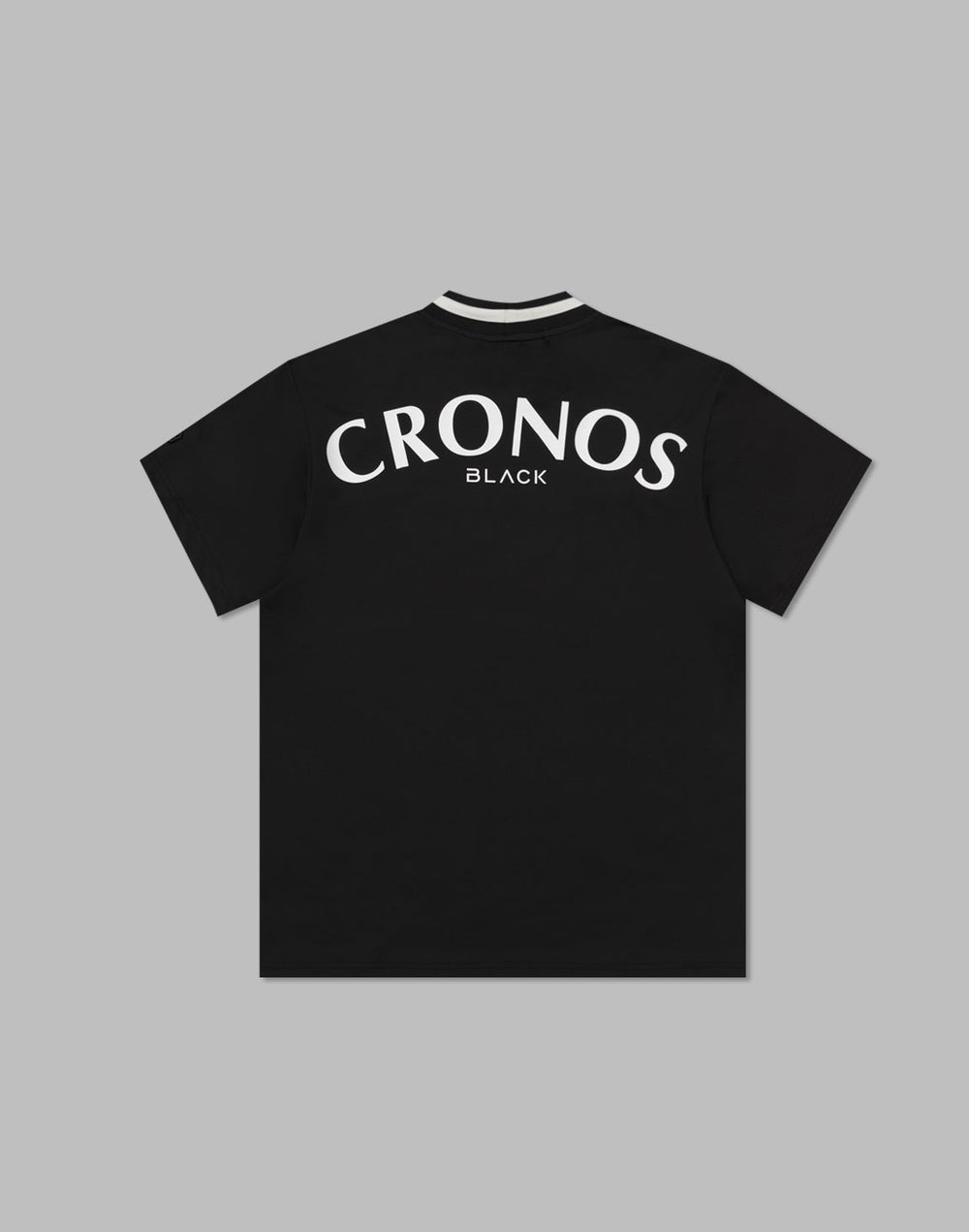 CRONOS 黑色立領大LOGO短袖襯衫 [黑色]