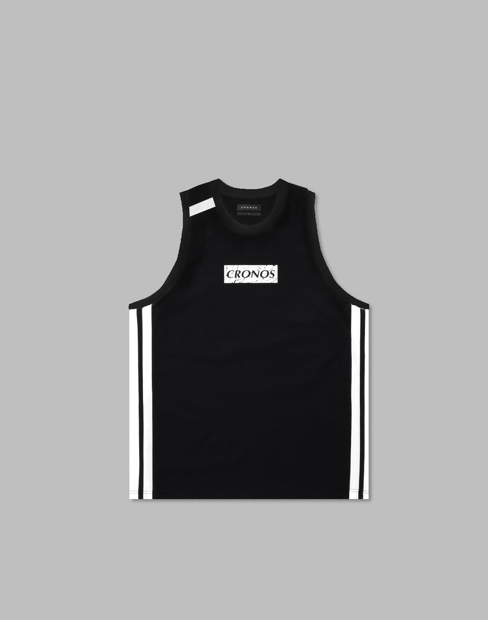 CRONOS 2LINE MESH SLEEVELESS [BLACK×WHITE]