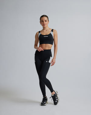 CRONOS WOMEN SPORTS MESH BRA【BLACK×WHITE】