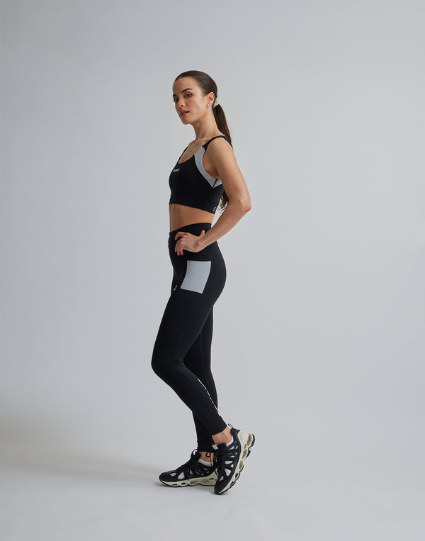 CRONOS WOMEN SPORTS MESH BRA【BLACK×WHITE】