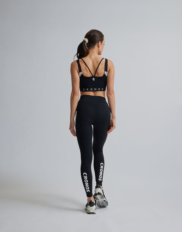 CRONOS WOMEN SPORTS MESH BRA【BLACK×WHITE】