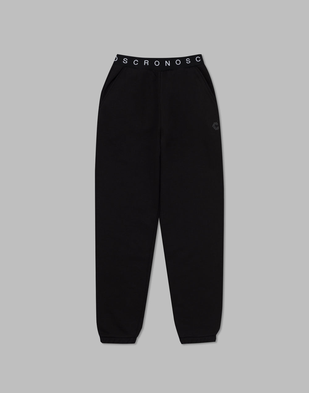 CRONOS WOMEN COLLEGE LOGO PANTS【BLACK×BLACK】