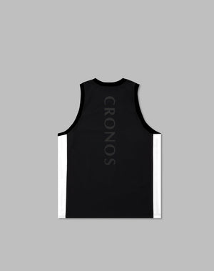 CRONOS 2LINE MESH SLEEVELESS【BLACK×WHITE】