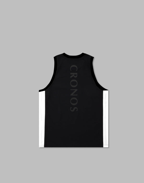 CRONOS 2LINE MESH SLEEVELESS【BLACK×WHITE】