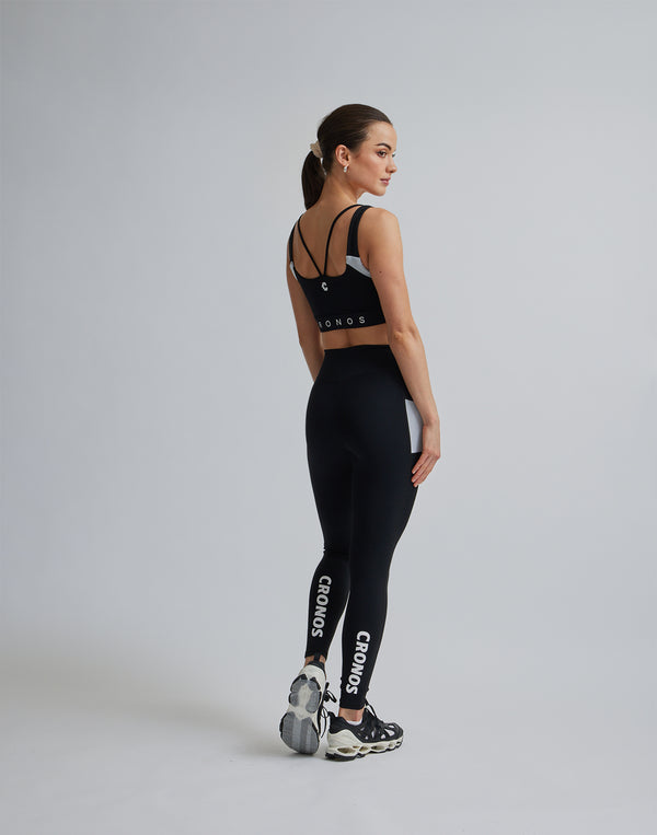 CRONOS WOMEN SPORTS MESH BRA【BLACK×WHITE】