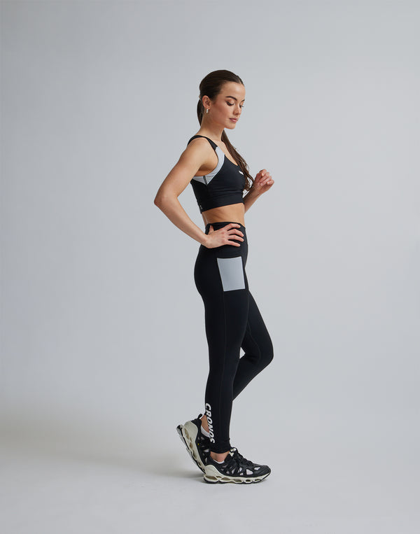 CRONOS WOMEN SPORTS MESH BRA【BLACK×WHITE】