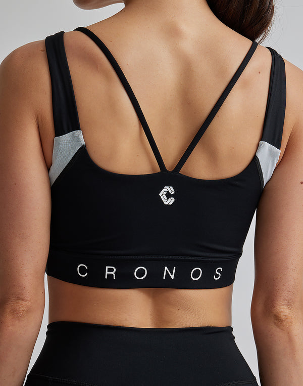 CRONOS WOMEN SPORTS MESH BRA【GRAY】