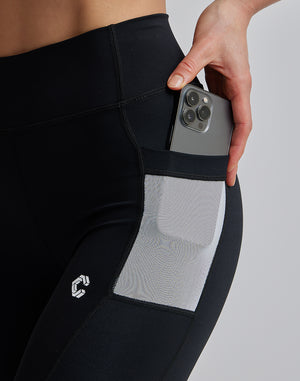 CRONOS WOMEN SPORTS MESH LEGGINGS【GRAY】
