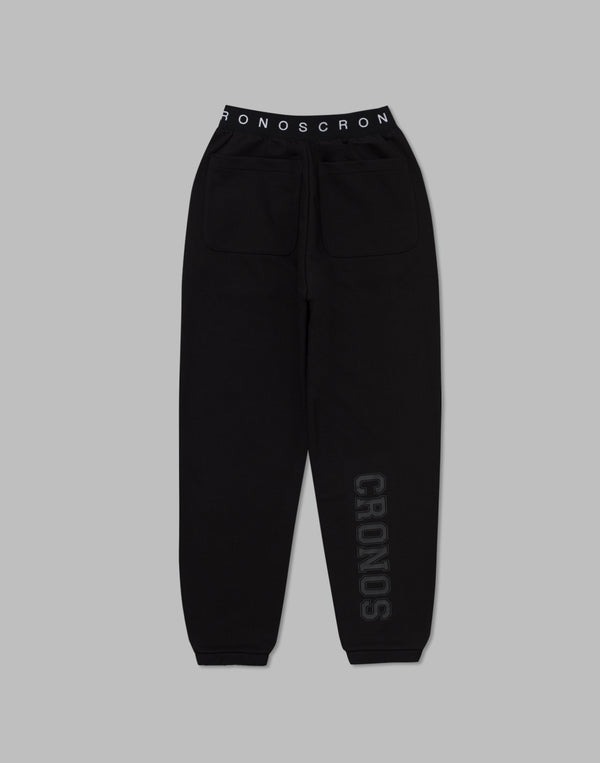 CRONOS WOMEN COLLEGE LOGO PANTS【BLACK×BLACK】