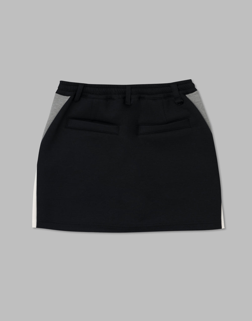 CRONOS BLACK COLOR-BLOCK DESIGN SKIRT [BLACK]