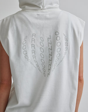 CRONOS WOMEN SLEEVELESS HOODIE【WHITE】