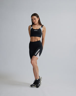 CRONOS WOMEN SPORTS MESH BRA【BLACK×WHITE】