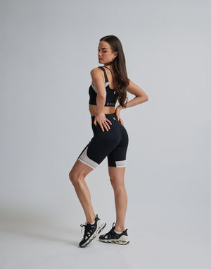 CRONOS WOMEN SPORTS MESH BRA【BLACK×WHITE】