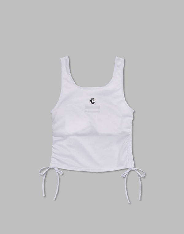 CRONOS WOMEN DRAWSTRING TANKTOP【WHITE】