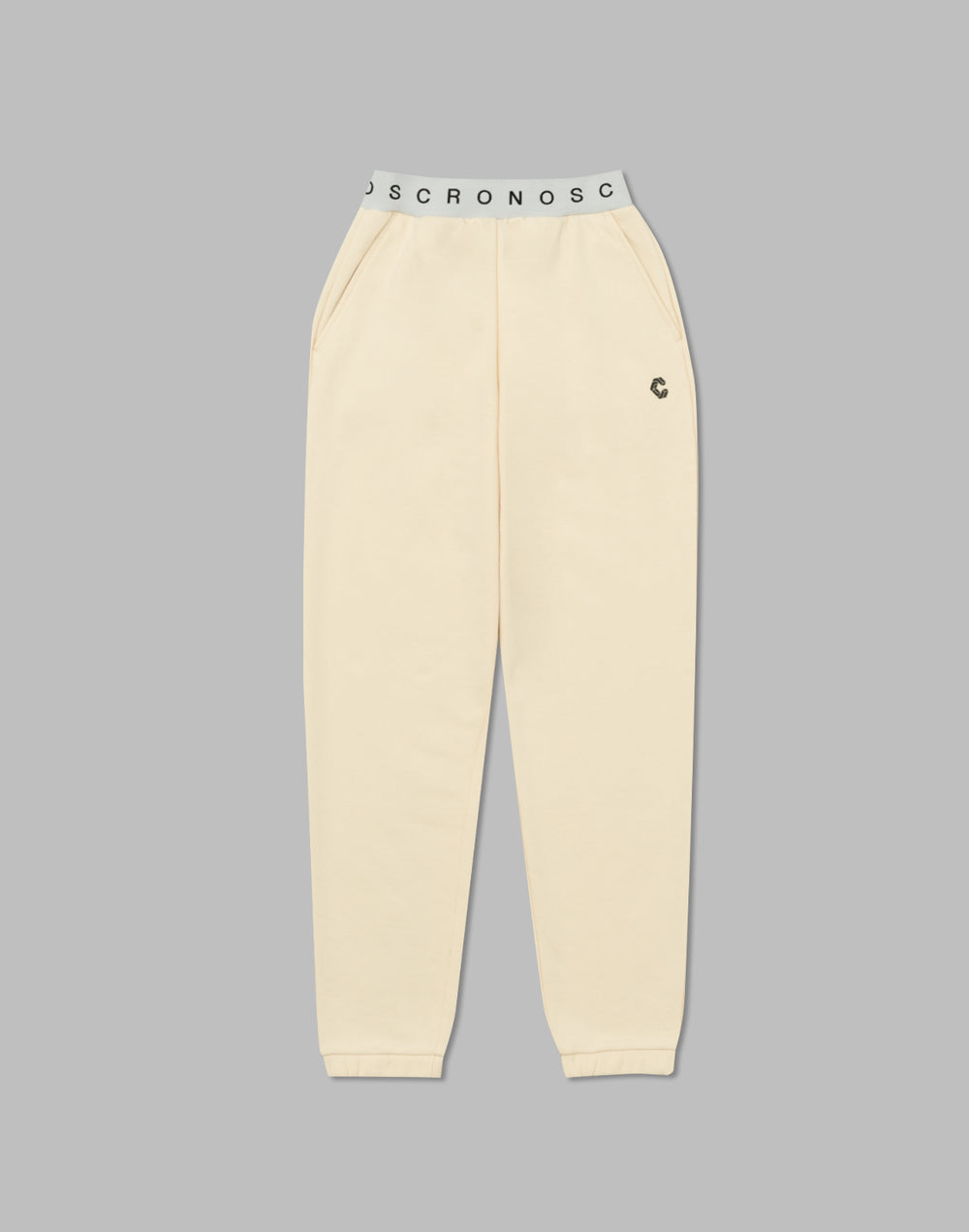 CRONOS WOMEN COLLEGE LOGO PANTS【CREAM】