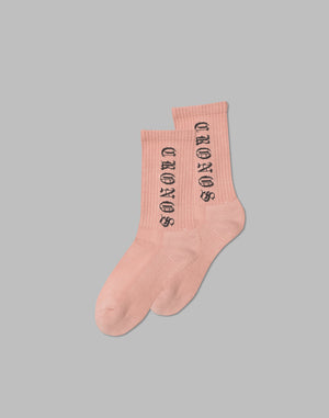 CRONOS WOMEN BLACK LETTER SOCKS [PINK]