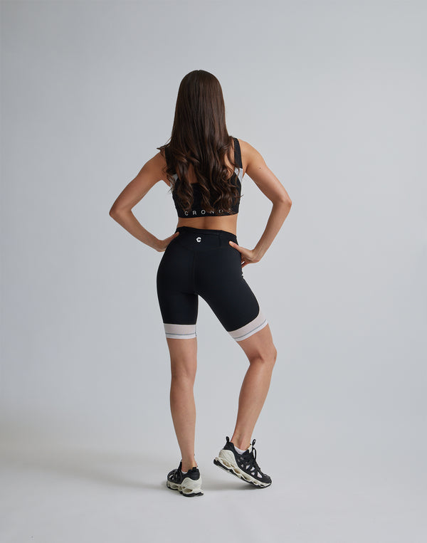 CRONOS WOMEN SPORTS MESH BRA【BLACK×WHITE】