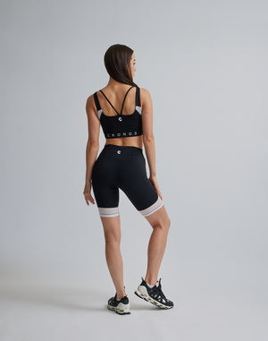 CRONOS WOMEN SPORTS MESH BRA【BLACK×WHITE】