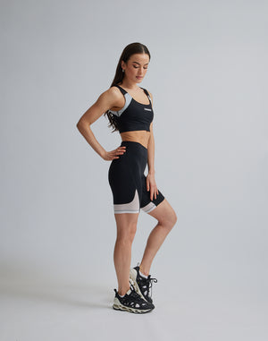CRONOS WOMEN SPORTS MESH BRA【BLACK×WHITE】
