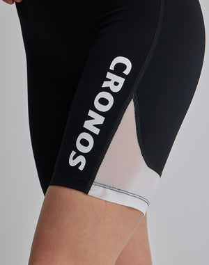 CRONOS WOMEN SPORTS MESH SHORT LEGGINGS【GRAY】