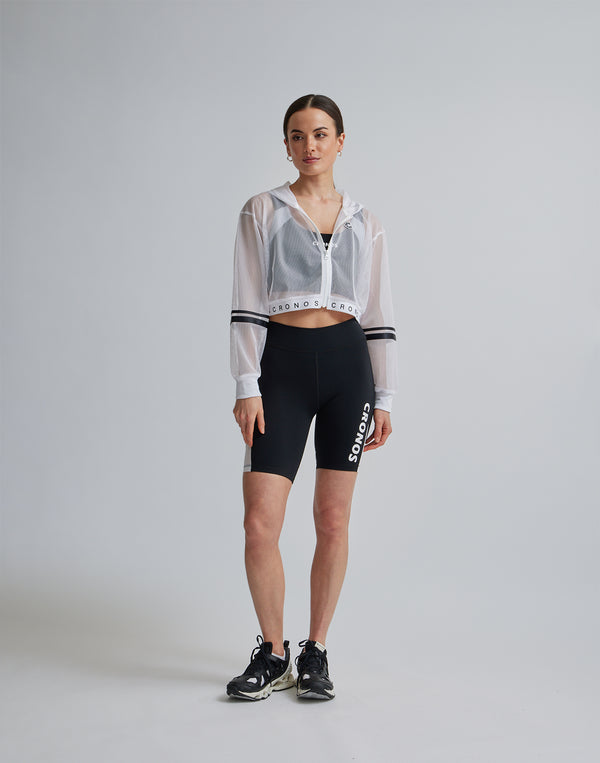 CRONOS WOMEN MESH ZIP HOODY [WHITE]