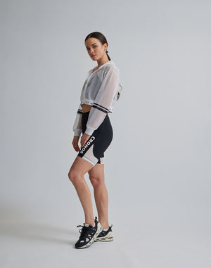CRONOS WOMEN MESH ZIP HOODY [WHITE]