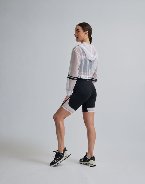 CRONOS WOMEN MESH ZIP HOODY [WHITE]