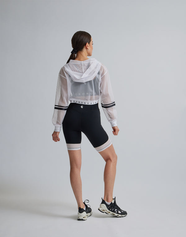 CRONOS WOMEN MESH ZIP HOODY [WHITE]